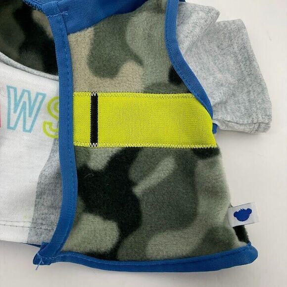 Build A Bear Vest Top Pawsome T Shirt Camoflauge Fleece Trim Purple Reflective - Picture 8 of 9